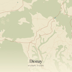 Obraz premium Vintage map of Dionay, France.