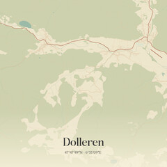 Obraz premium Vintage map of Dolleren, France.