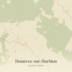 Obraz premium Vintage map of Domèvre-sur-Durbion, France.