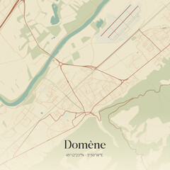 Obraz premium Vintage map of Domène, France.