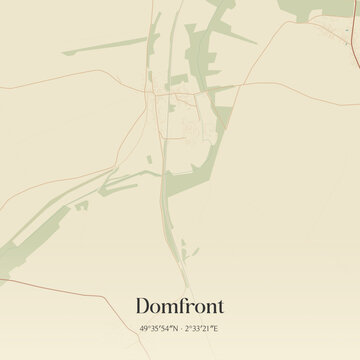 Vintage map of Domfront, France.