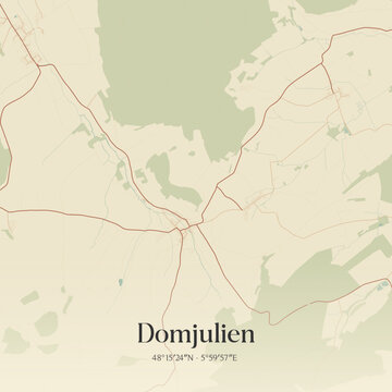 Vintage map of Domjulien, France.