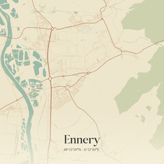 Obraz premium Vintage map of Ennery, France.