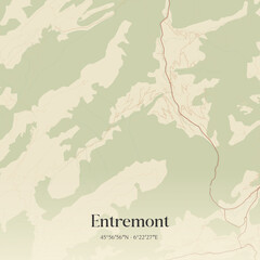 Obraz premium Vintage map of Entremont, France.