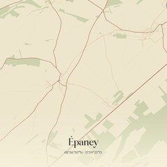 Vintage map of &Eacute;paney, France.