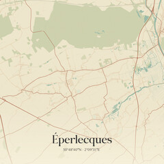 Obraz premium Vintage map of Éperlecques, France.