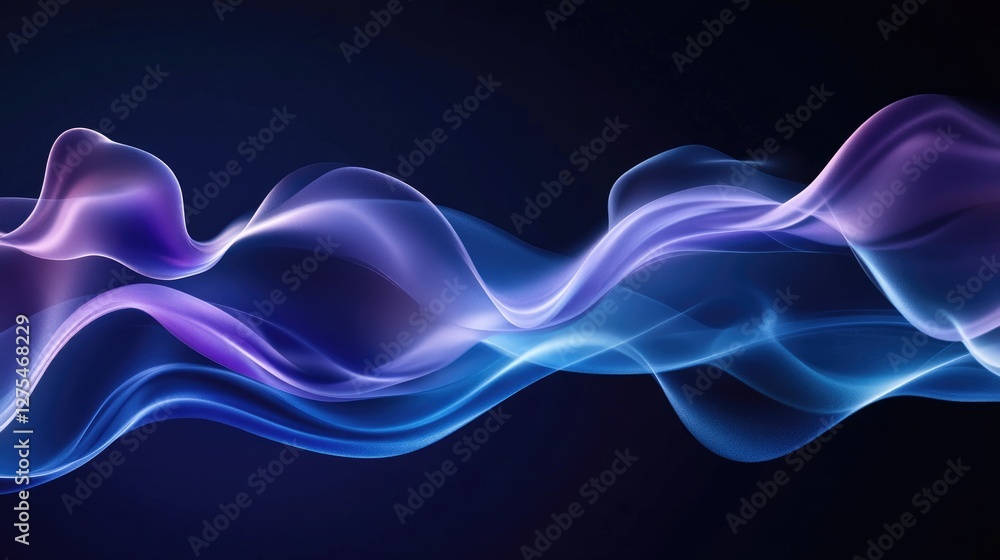 Leinwandbilder a flowing 3d wave pattern with a blend of blue and purple gradients, symbolizing the future of techn