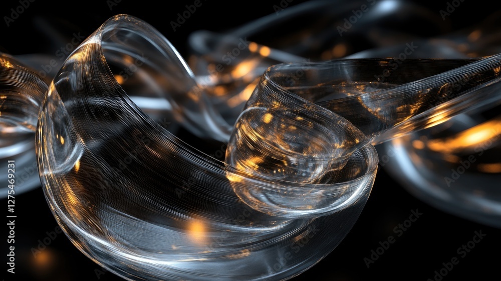 Aufkleber a layered 3d abstract design featuring transparent shapes with glowing edges, evoking a sleek, futur