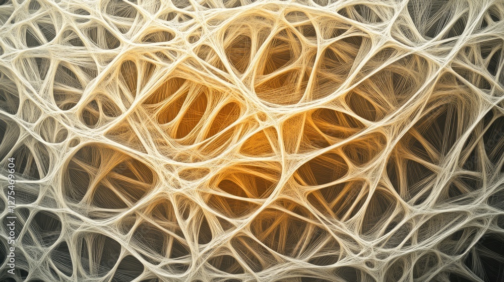 Fototapete A mesmerizing abstract pattern of interconnected lines, symbolizing complexity and fluid movement through intricate design elements