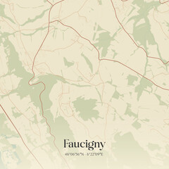 Obraz premium Vintage map of Faucigny, France.