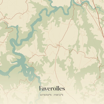 Vintage map of Faverolles, France.