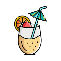 pina colada cocktail icon design