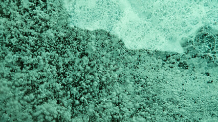 Vivid colorful bubbles ice background. Ice texture. Real ice background.