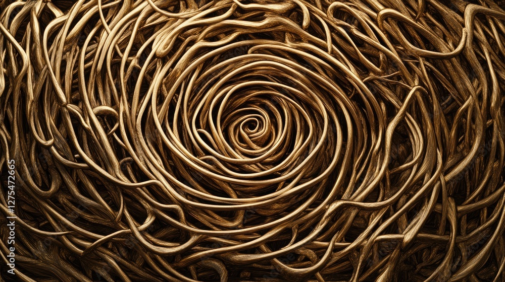 Poster A swirling abstract pattern of intertwined lines, forming a dynamic design with complexity and fluid motion that captivates the eye