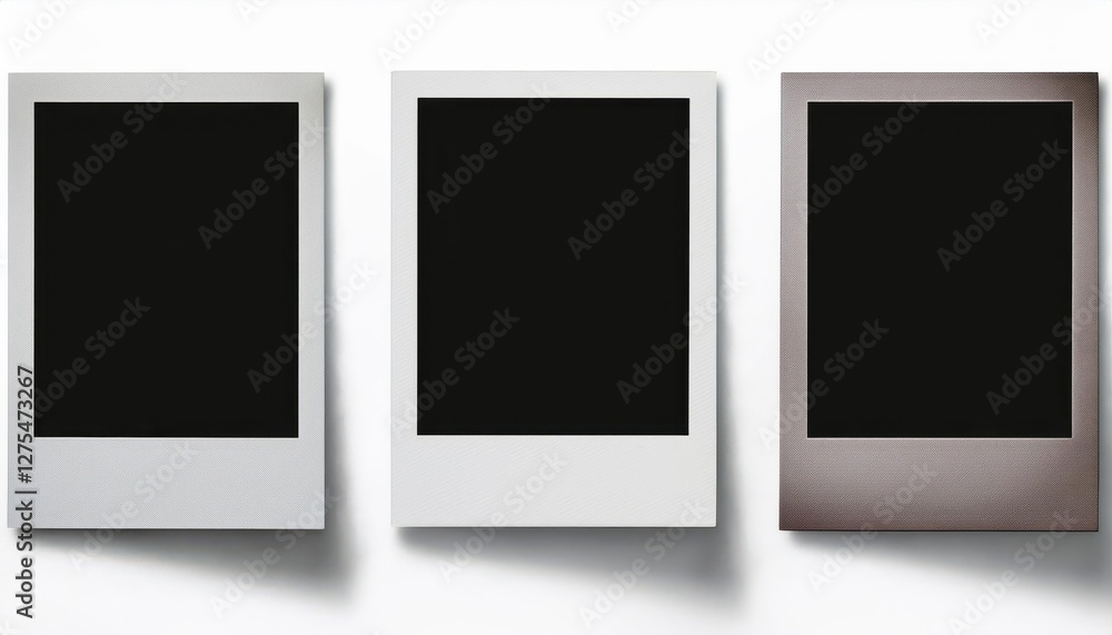 Poster realistic vector polaroid frames in various sizes charming shadows enhancing authentic photo templat
