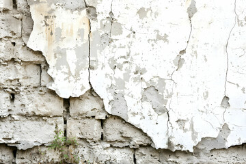 Fototapeta premium Damaged Wall, Cracked Plaster, Urban Decay, Background, Stock Photo