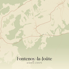 Obraz premium Vintage map of Fontenoy-la-Joûte, France.
