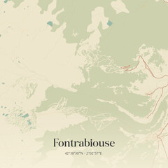 Obraz premium Vintage map of Fontrabiouse, France.