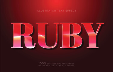 Ruby shiny red Text Effect