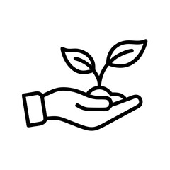 plant sprout in a hand icon design