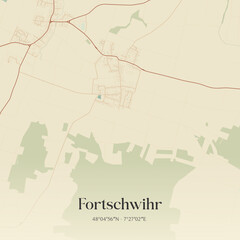 Obraz premium Vintage map of Fortschwihr, France.