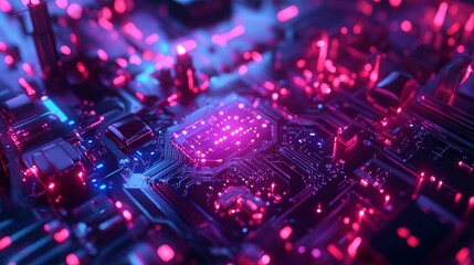 Obraz premium AI Brain Circuit with Quantum Computing and Biotech Integration