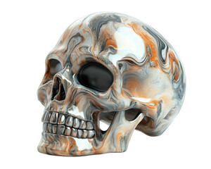 3D Render of a Human Skull with Bone Texture