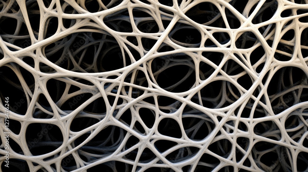 Poster Abstract intertwined lines form a captivating pattern full of movement and complexity, creating a dynamic and engaging visual experience