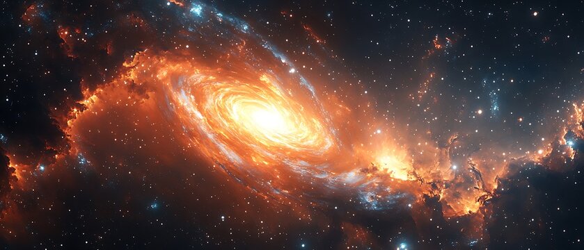 Ethereal view of an interacting galaxy pair with gravitational distortions, bright star-forming regions, and gaseous streams stretching across the cosmos