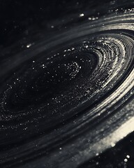 Close-up of Saturn with its intricate ring system casting delicate shadows, captured in sharp detail against the backdrop of deep space