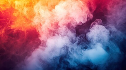 Fototapeta premium This image features a captivating blend of colorful smoke, creating a mesmerizing abstract atmosphere that evokes a sense of beauty and mystery in visual form.