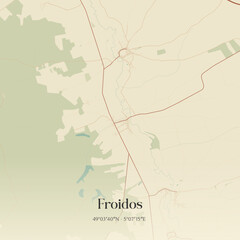 Obraz premium Vintage map of Froidos, France.