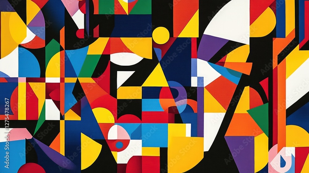Aufkleber Bold geometric shapes and angular reflections create a powerful, dynamic pattern that delivers a high-energy, vibrant visual experience
