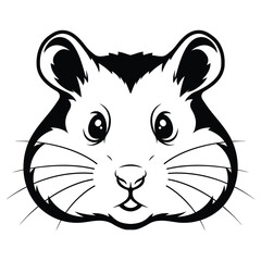 Hamsters face silhouette vector illustration graphic.