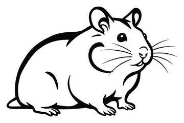 Hamsters line art silhouette vector illustration graphic.