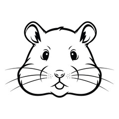 Cute Hamsters face silhouette vector illustration.