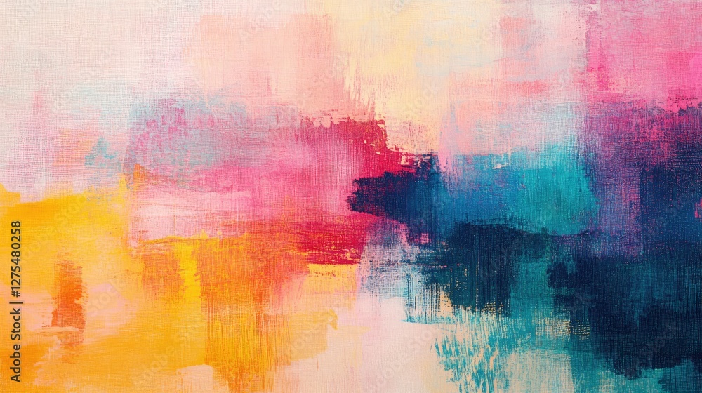 Poster Colorful abstract edges blending into a soft backdrop, offering a vibrant design element perfect for layering and graphic design compositions