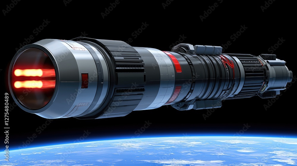 Poster rocket launch event outer space 3d animation cosmic environment high-tech viewpoint futuristic conce