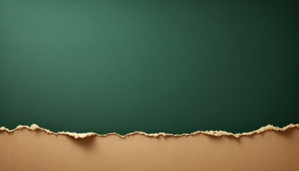 Sharp, ripped edges of a torn paper piece against a green background, highlighting texture and the theme of recycling for Earth Day