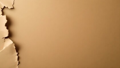 A textured paper features a piece of sharp, torn brown paper, symbolizing recycled materials in honor of Earth Day