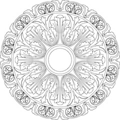 vector illustration silhouette design ornament decoration carving detail classic ethnic vintage traditional floral 