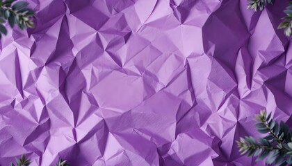 Naklejka premium A textured purple crumpled paper background, showcasing intricate details, perfect for a spring-themed design
