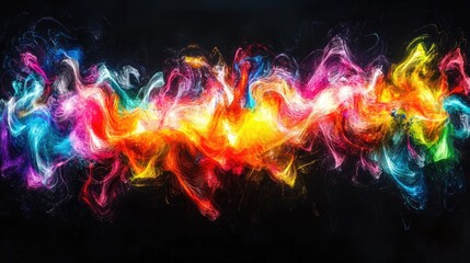 Dynamic and colorful light streams converging, symbolizing the strength and energy of collaboration and teamwork in a vibrant display