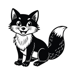 black and white cartoon cat