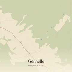Obraz premium Vintage map of Gernelle, France.