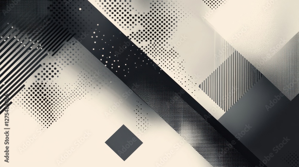 Poster abstract geometric pattern with lines and dots for background use