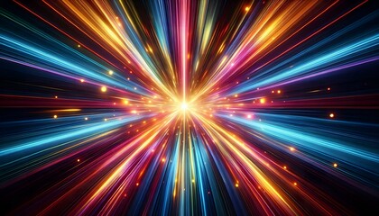 Fototapeta premium Abstract Colorful Light Beams Background.