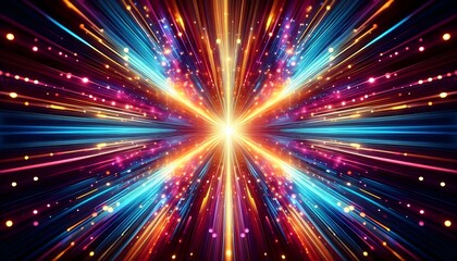 Abstract Colorful Light Beams Background.
