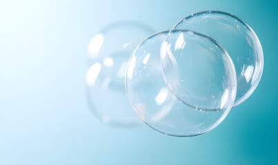 Close up of giant soap bubbles, Generative AI