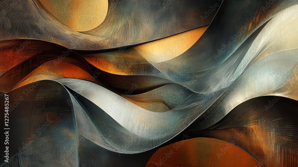 Poster abstract waves of color with flowing patterns and textured surfaces